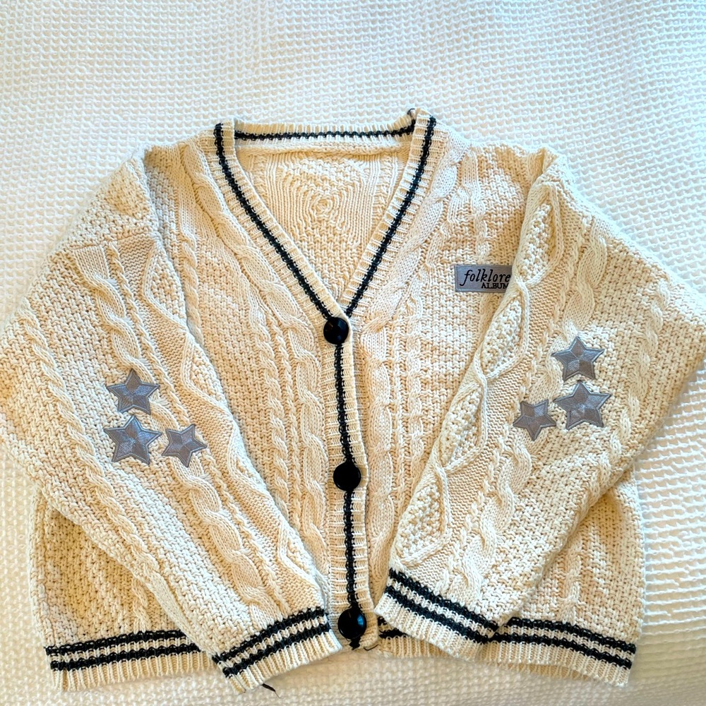 Taylor Swift Folklore Cardigan with star patches